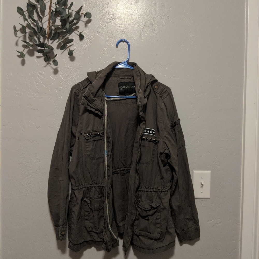 Plus size forever 21 military jacket